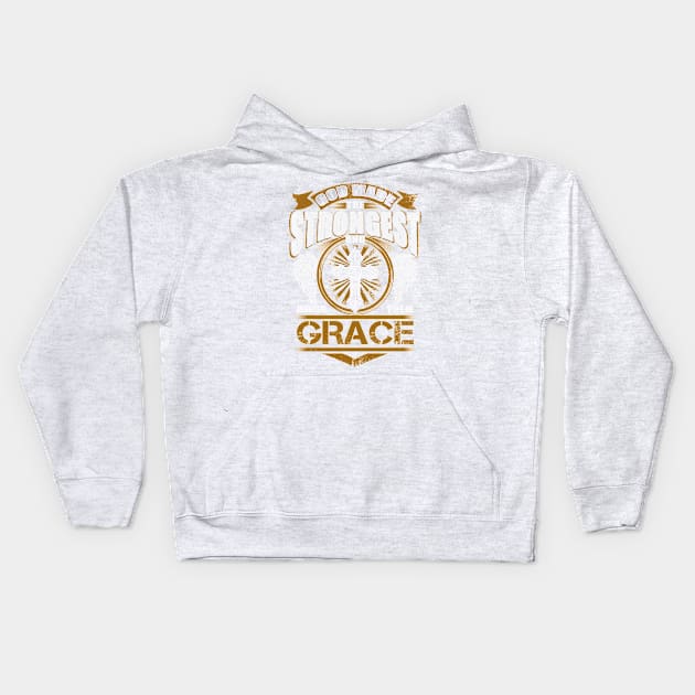 Grace Name T Shirt - God Found Strongest And Named Them Grace Gift Item Kids Hoodie by reelingduvet